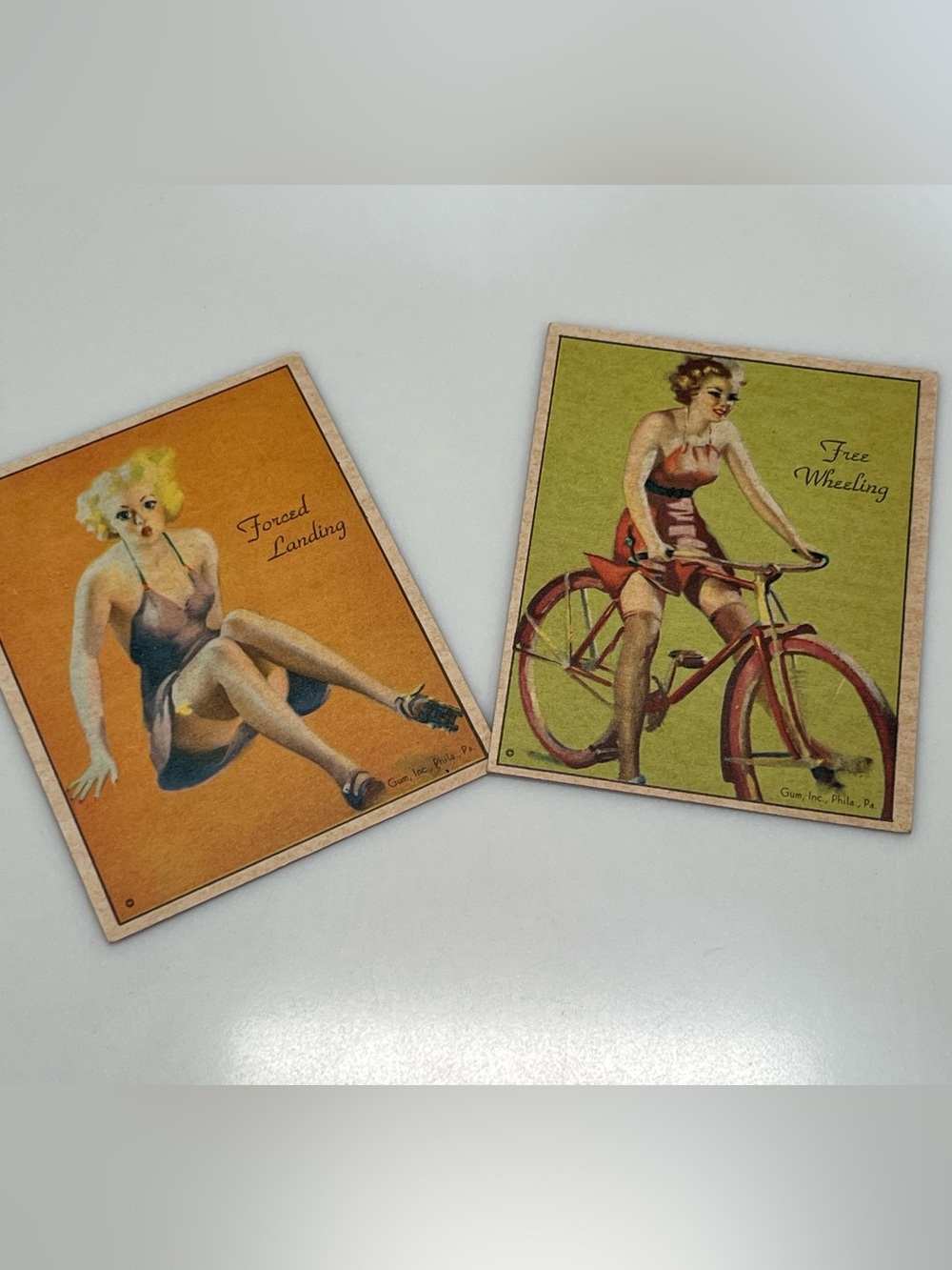 Vintage 1944 Gum Inc American Beauties Pin Up Girl Trading Cards Set Of 2